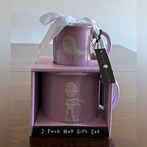 Halloween Ceramic Mugs Little Boo & Spooky Mummy Lavender 2-Pack Mug Gift Set